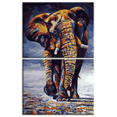 Painting by numbers animal art elephant in movement 2-piece shipping from DE